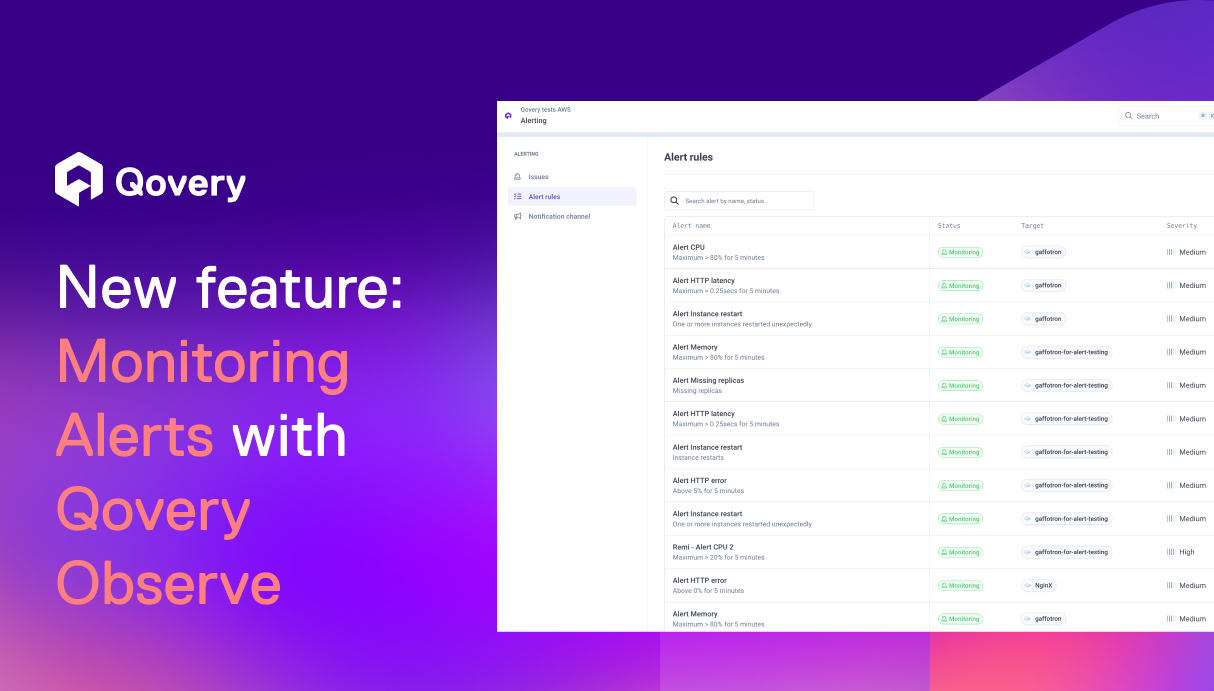 Alerting with guided troubleshooting in Qovery Observe