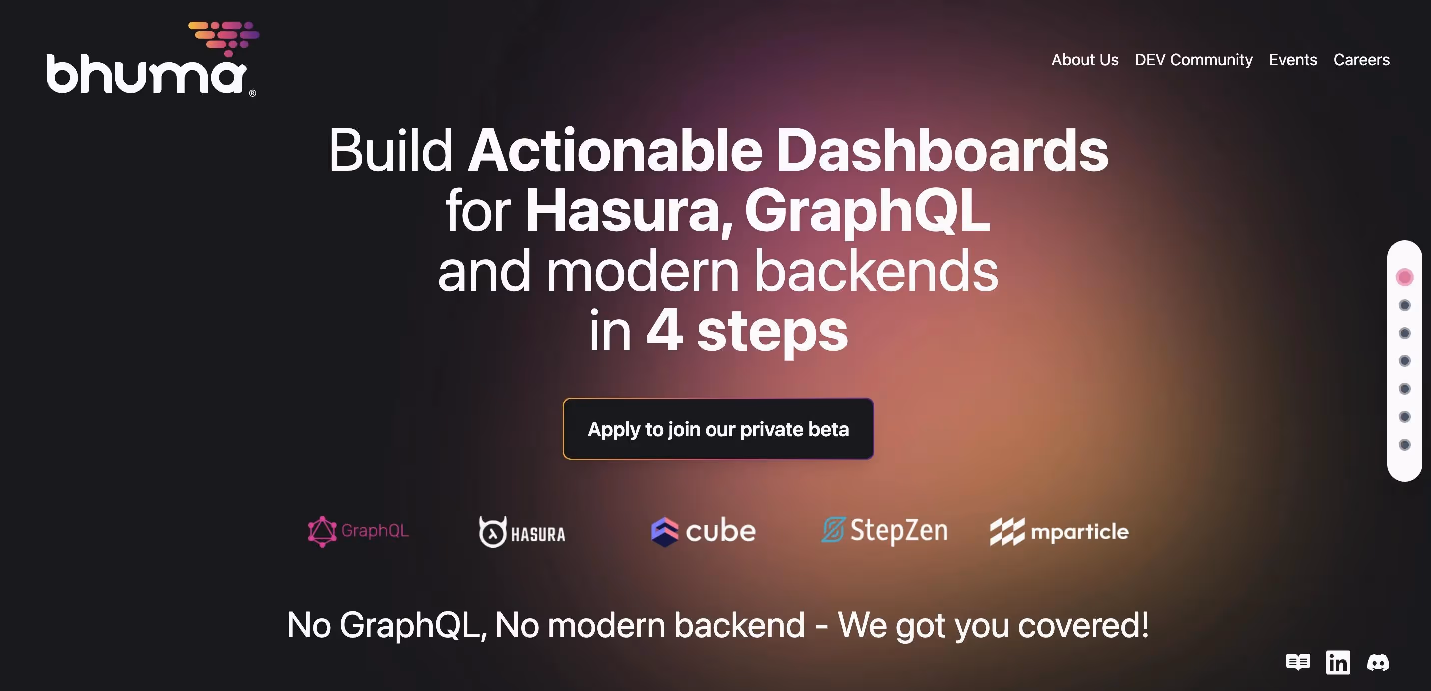 Bhuma Landing Page