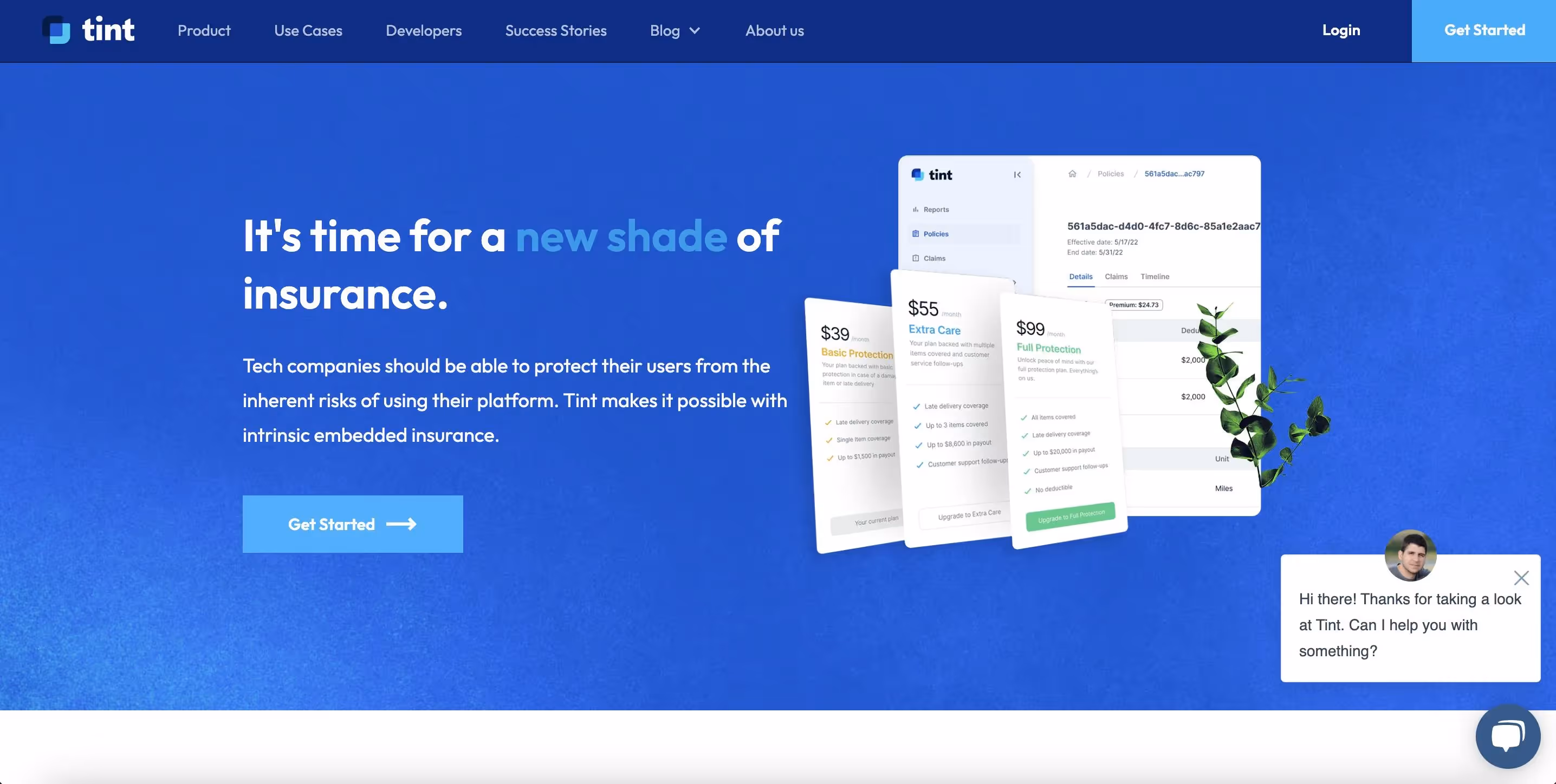 Tint's Landing Page 