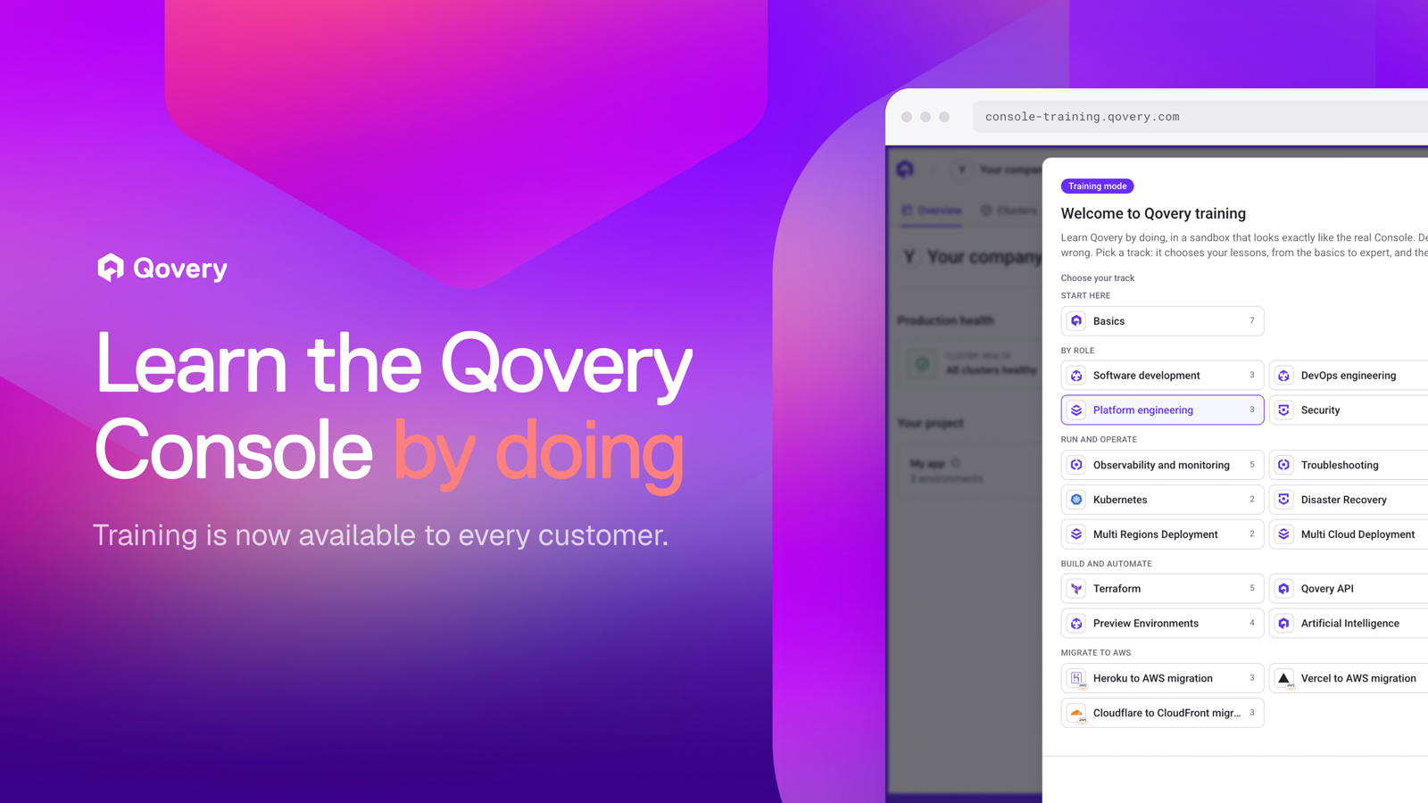 Introducing Qovery Training: Learn the Console by Doing, Before You Touch Production