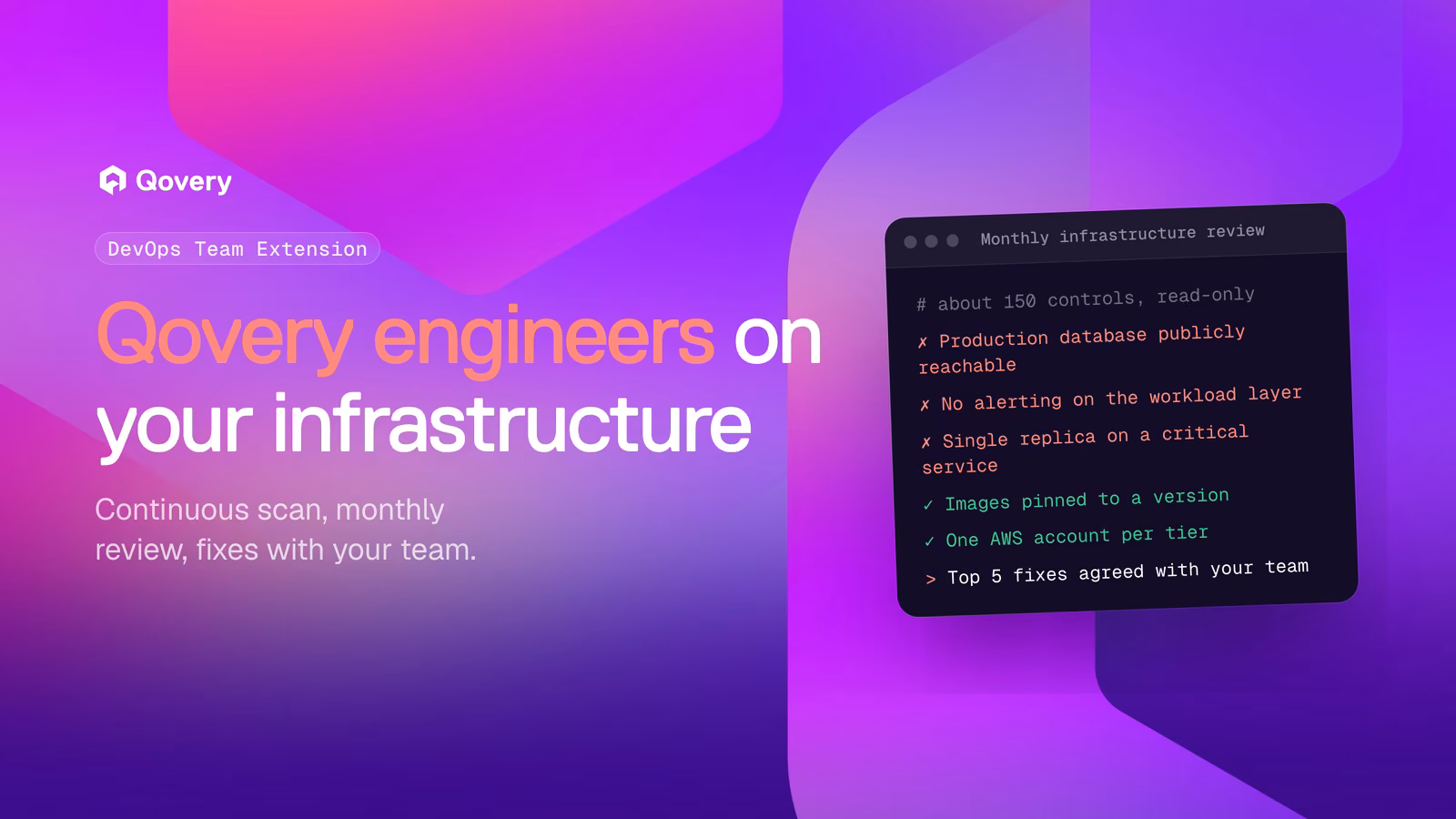 DevOps Team Extension: Qovery engineers watching your infrastructure every month