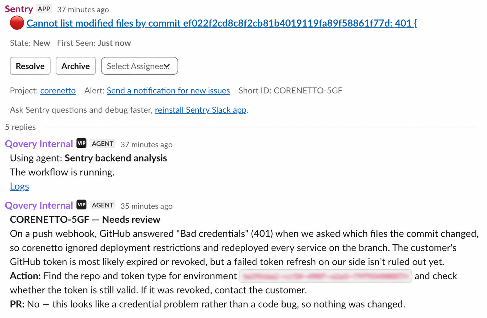 Credentials issue flagged for review