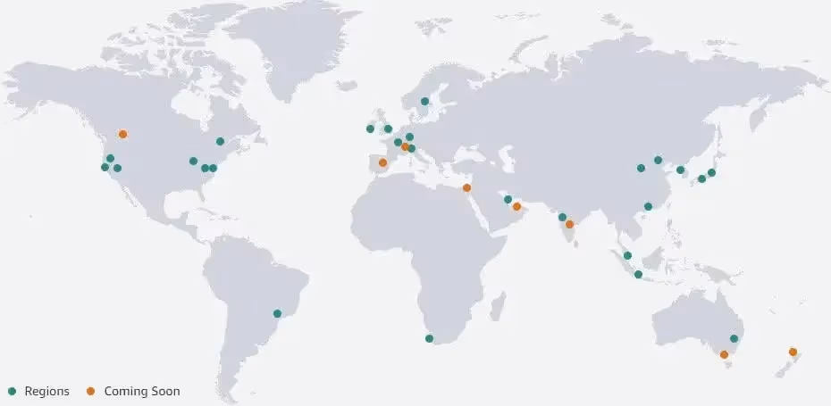 AWS datacenter are available on all continents and in more than 15 countries - Credits AWS