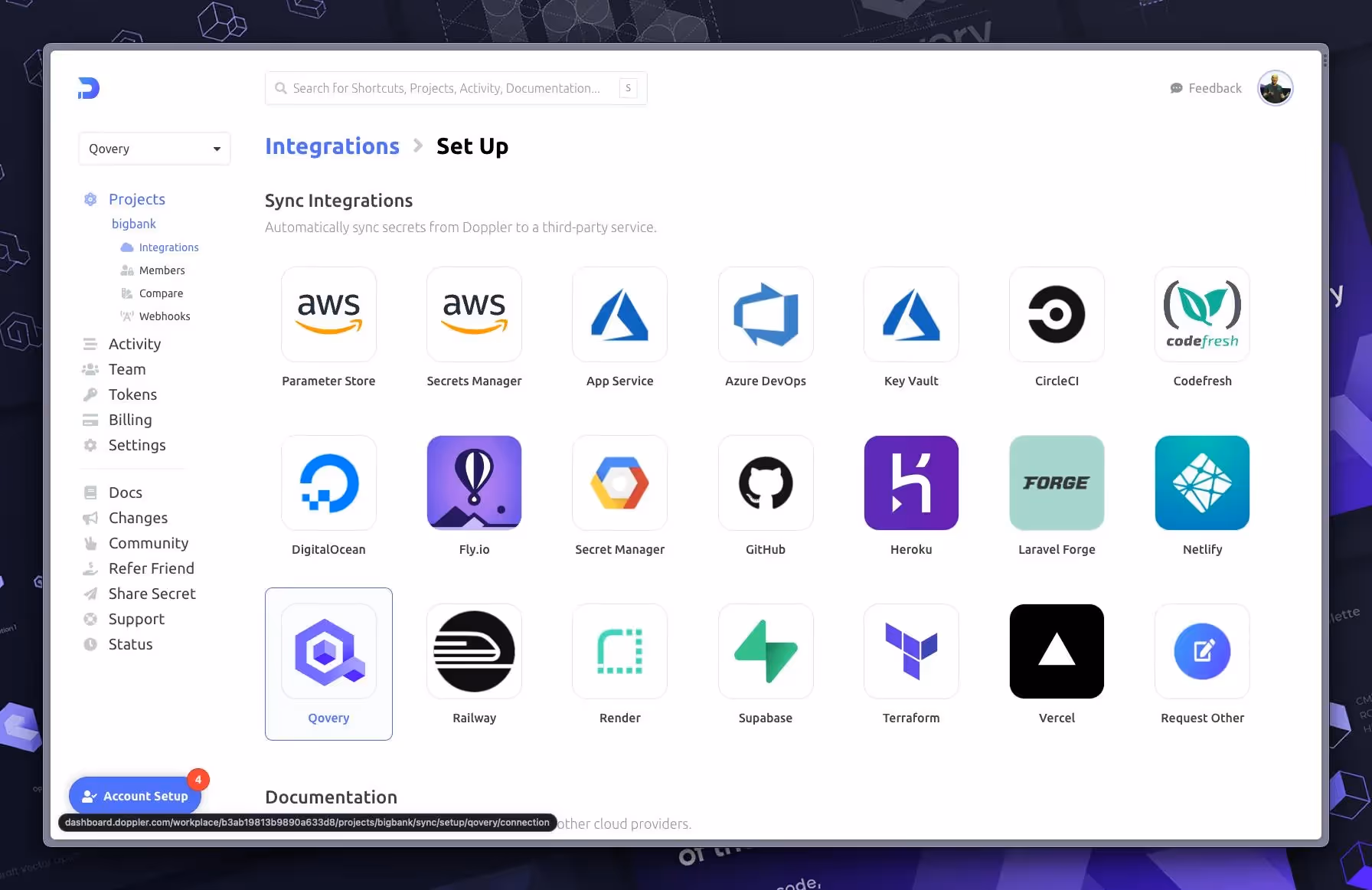 Doppler integrates with Qovery and 30+ other platforms to keep your secrets sync
