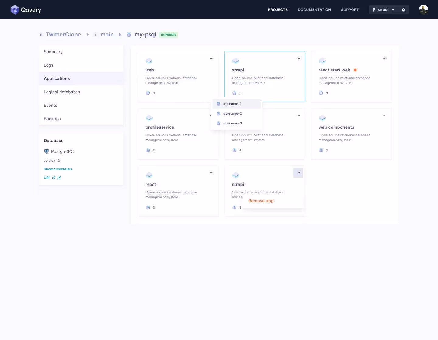 View the link between your databases and your app