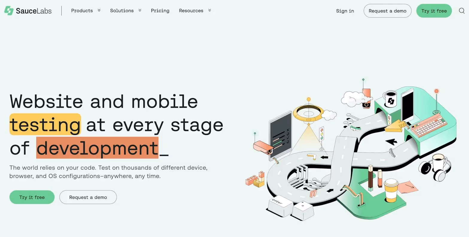 Sauce Labs Home Page