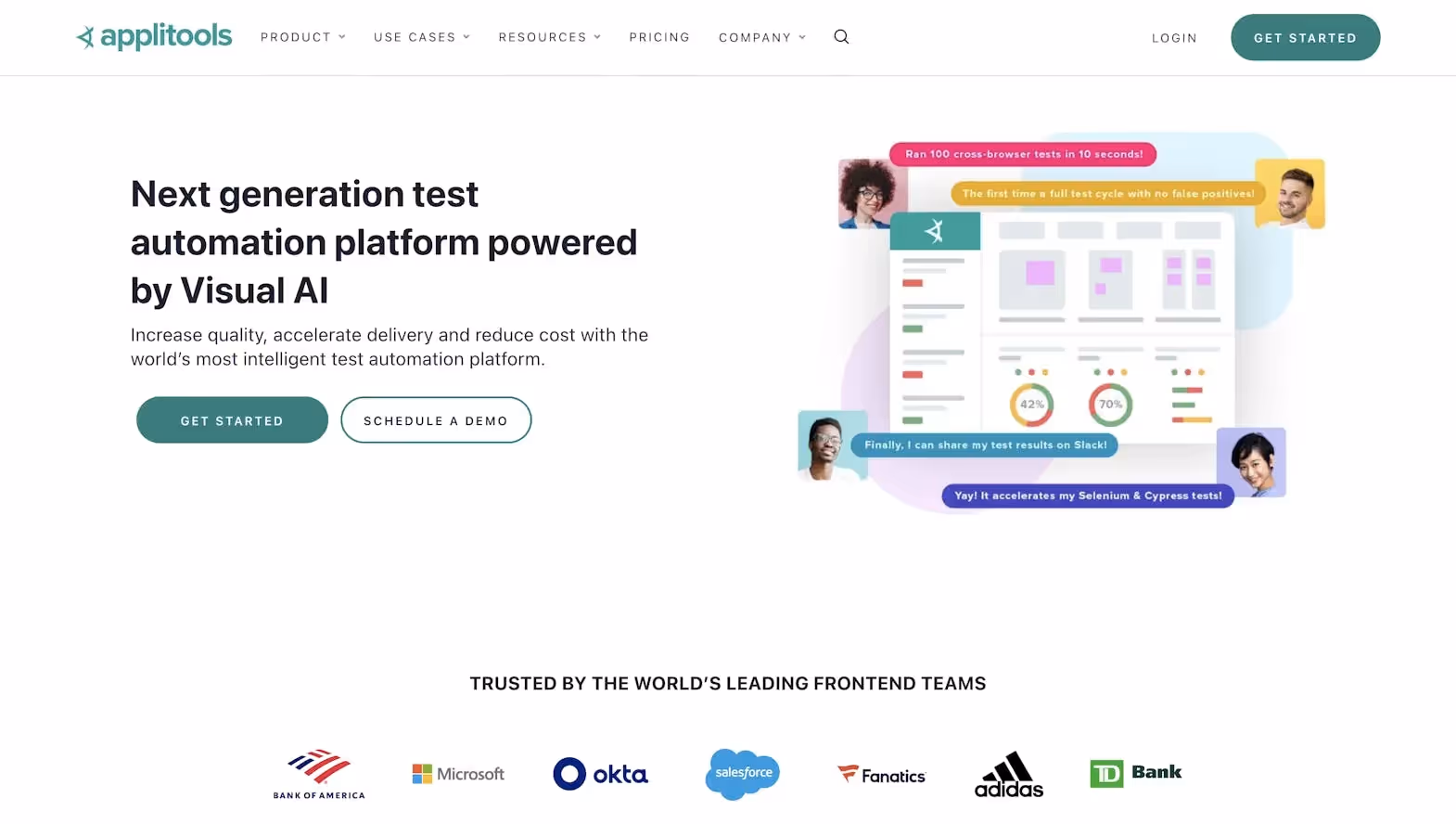 Applitools Home Page