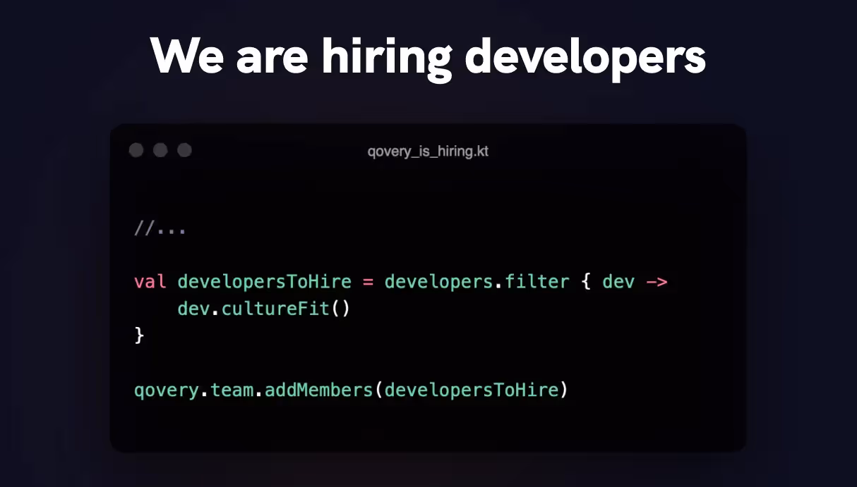 We are hiring talented developers