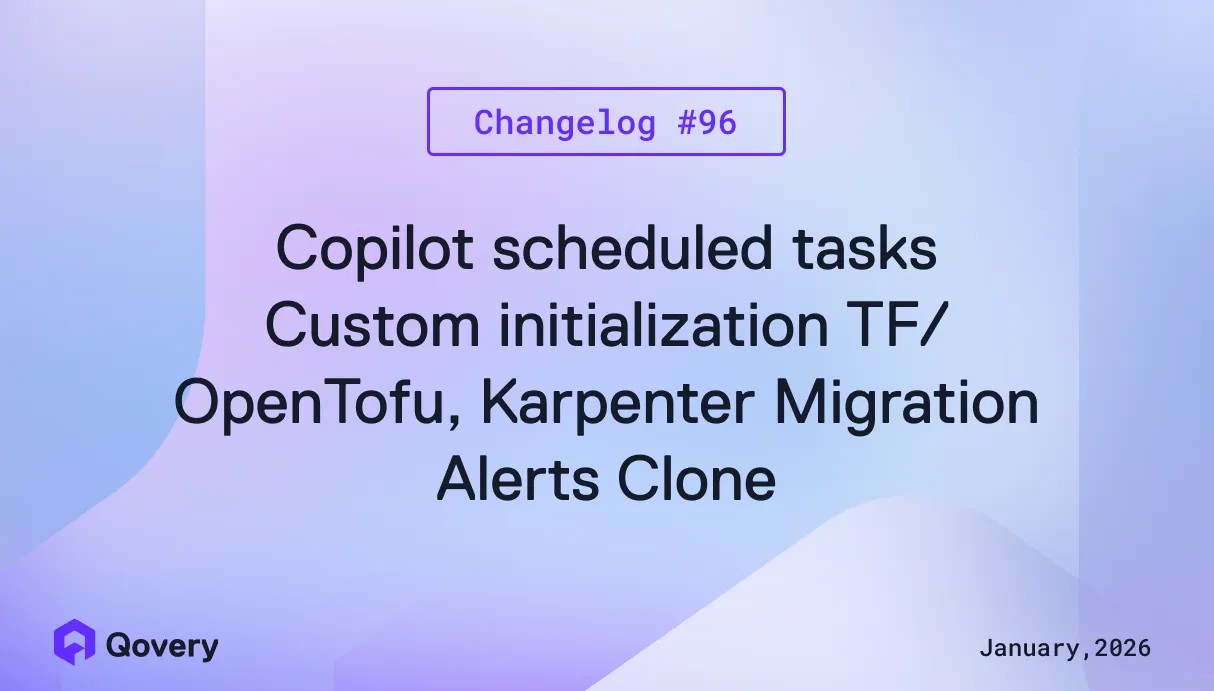 Copilot scheduled tasks, Custom initialization TF/OpenTofu, Karpenter Migration, Alerts Clone