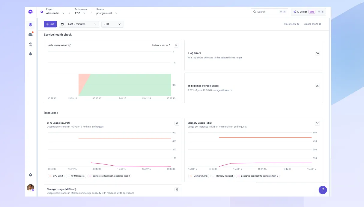 Real time and historical metrics in one place