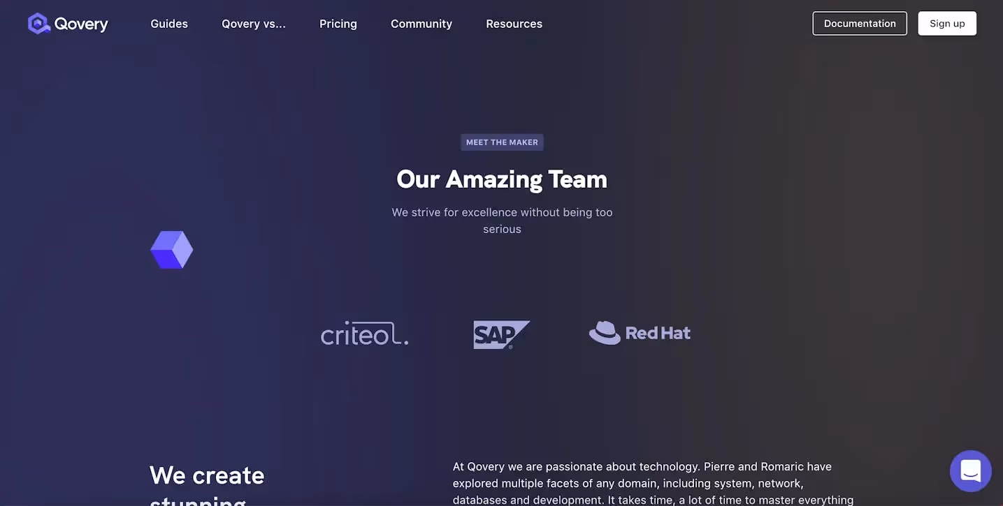 Team page