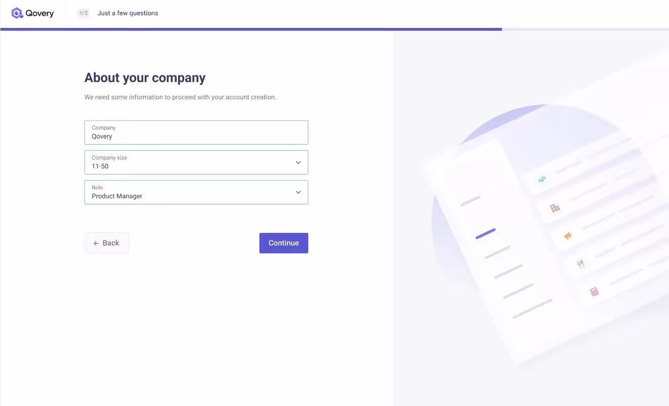Part of the new onboarding flow