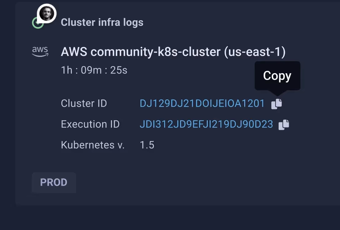 Place where the cloud provider logo is added