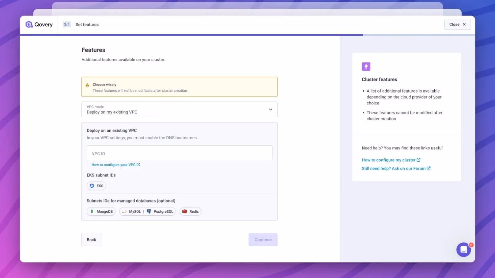 Deploy on an existing VPC