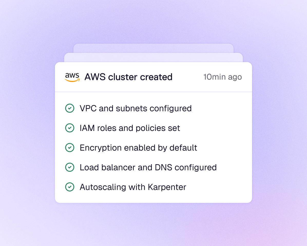 Production-ready AWS cluster configuration created by Qovery